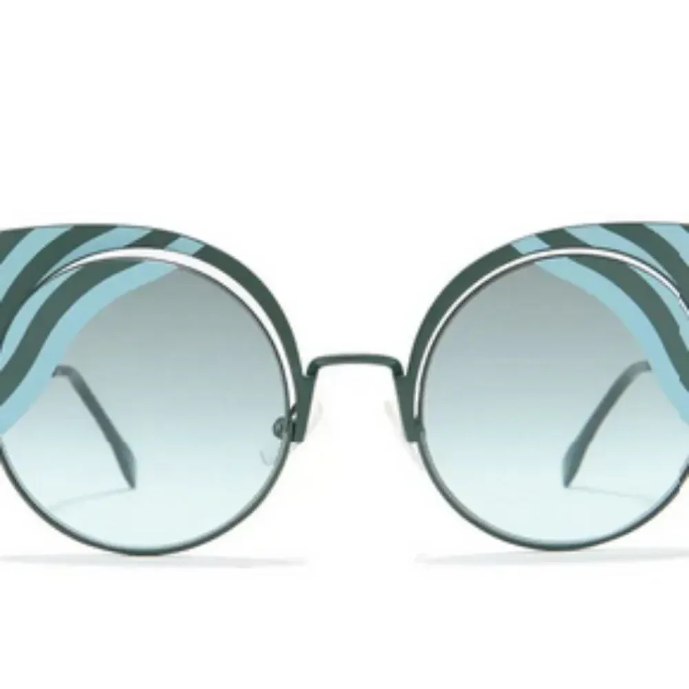 Fendi 53mm Cat Eye Sunglasses black and blue stripes